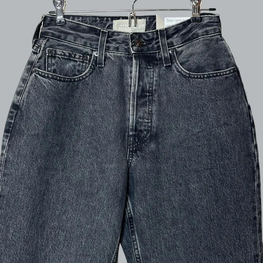 Everlane The Curvy ’90s Cheeky Straight Jean Washed Black Women's 27R NWT - Picture 5 of 13